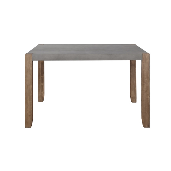 Amber Wood Faux Concrete Top Dining Table
