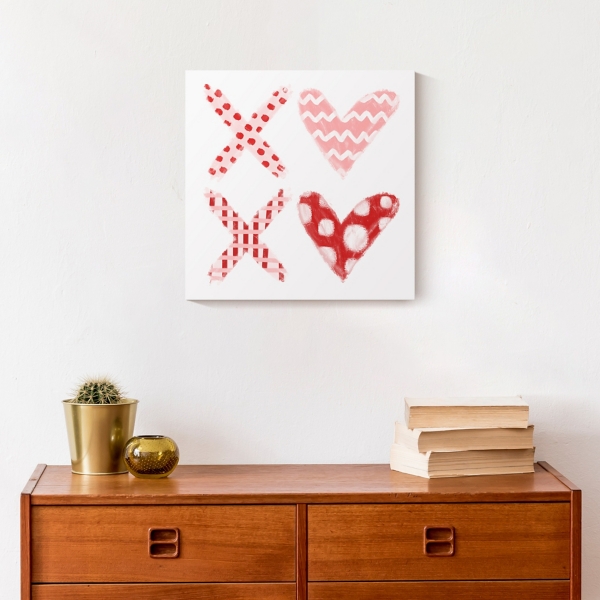 Patterned XOXO Hearts Canvas Art Print