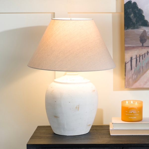 Bronson Cream Painted Table Lamp