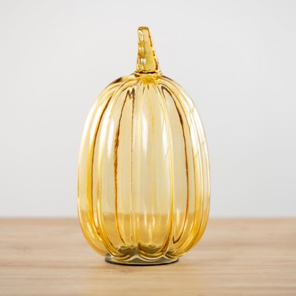 Yellow Glass Pumpkin Statue, 10 in. Kirklands Home