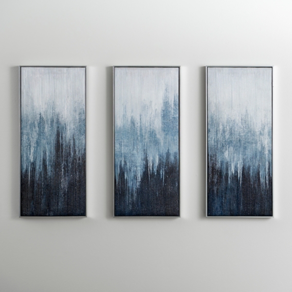 Painted Tree Tops Framed Canvas Prints, Set of 3