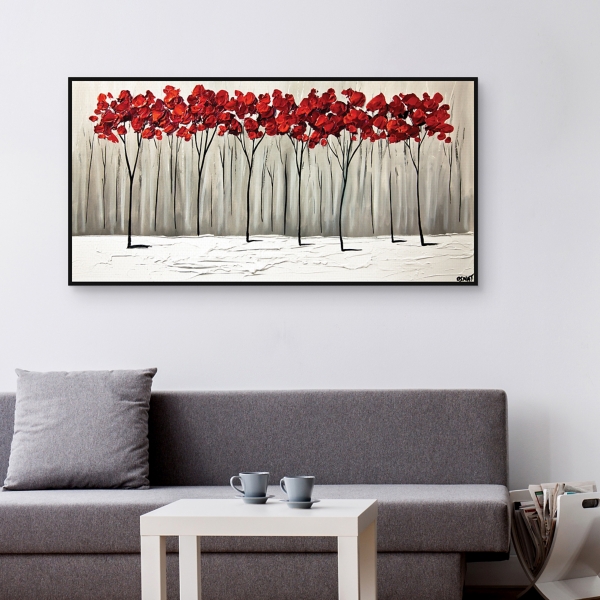 Collision of Seasons Framed Canvas Art Print