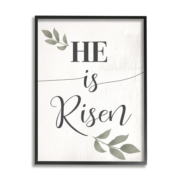 He Is Risen Leaves Framed Easter Wall Art Kirklands Home