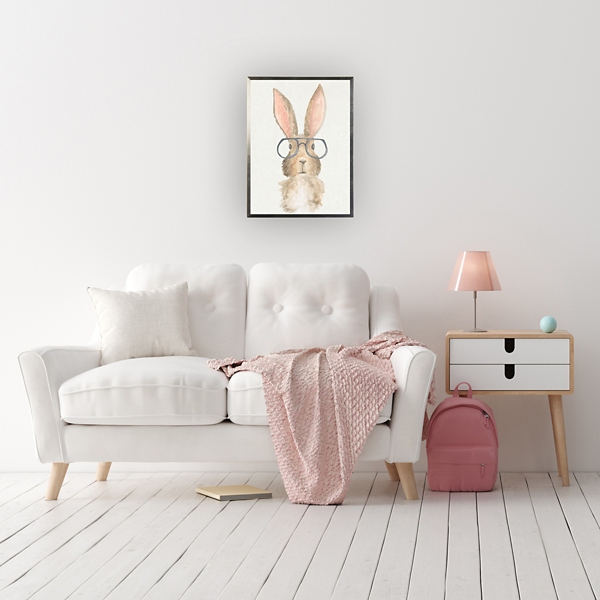 Bunny Wearing Glasses Framed Art Print