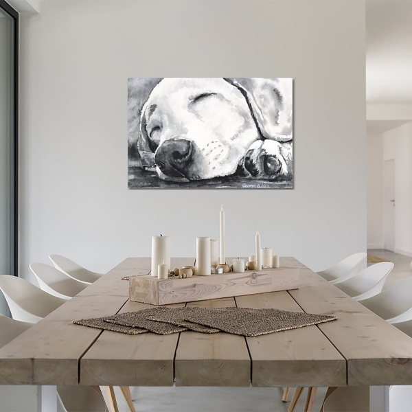 Happy Dreams Dog Giclee Canvas Art Print, 40x26