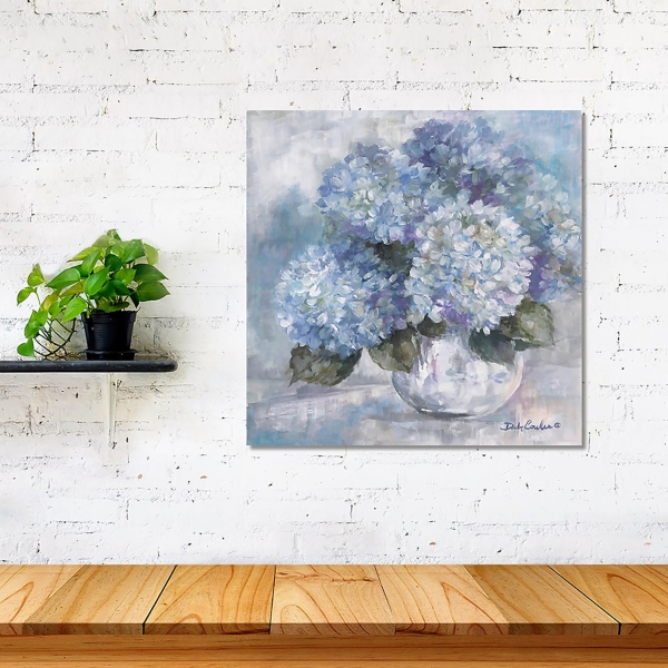 Hydrangea Blues Giclee Canvas Art Print, 12x12