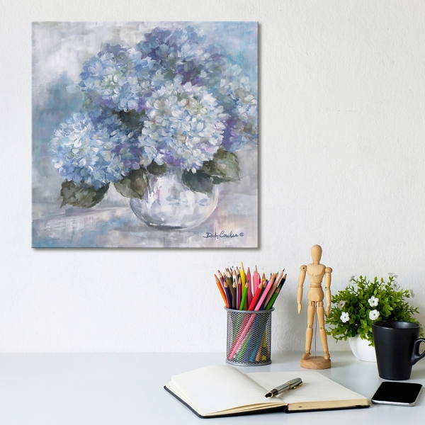 Hydrangea Blues Giclee Canvas Art Print, 12x12