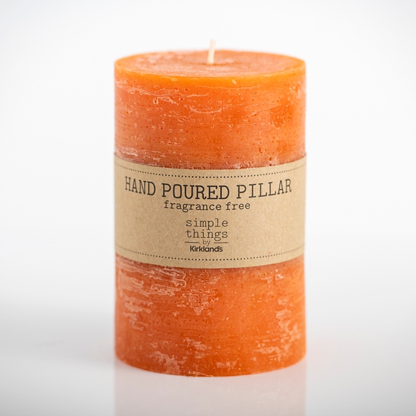 Warm Orange Unscented Pillar Candle, 3x6 in. Kirklands Home