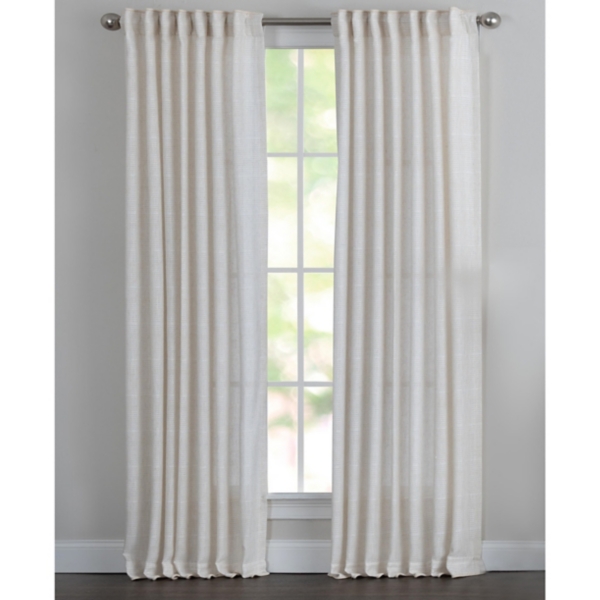 Cream Solid Pleated Single Curtain Panel, 84 in. | Kirklands Home