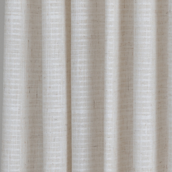 Cream Solid Pleated Single Curtain Panel, 84 in.