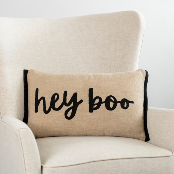 Hey Boo Lumbar Halloween Pillow