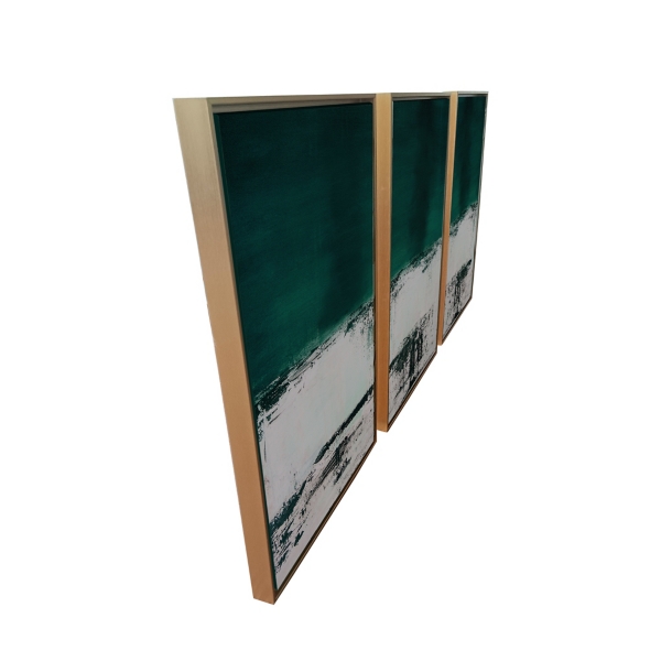 Green Malachite Canvas Art Prints, Set of 3