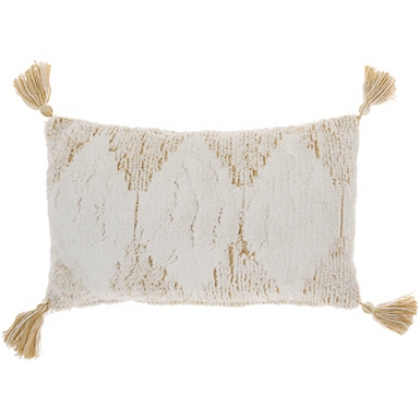 Geo tufted store tassel throw pillow