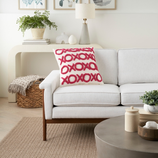 Hot Pink Tufted XOXO Pillow