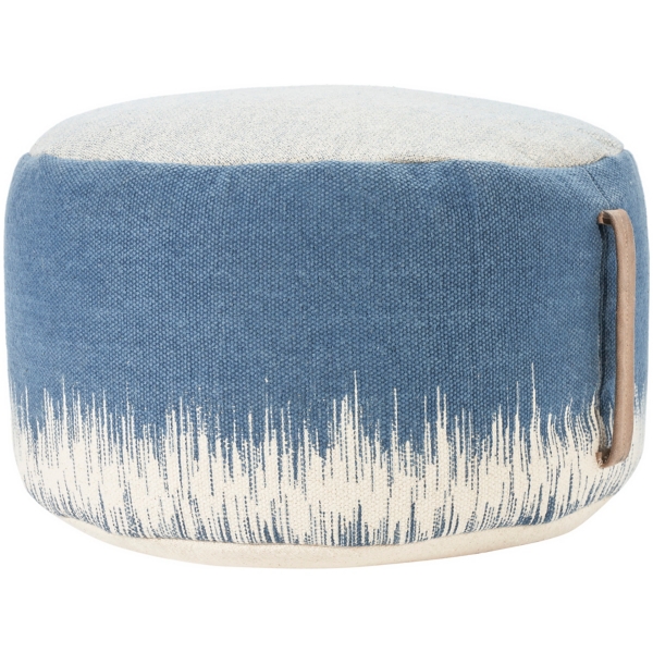 Navy Jagged Linear Pouf with Handle Kirklands Home