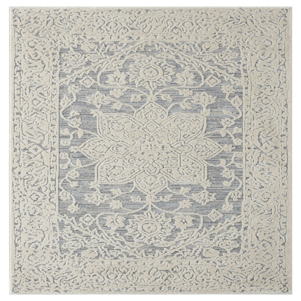 Gray and Cream Woven Medallion Area Rug, 7x10 Kirklands Home