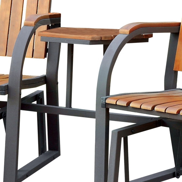 Wood Slat Attached Frame 3-pc. Outdoor Chair Set