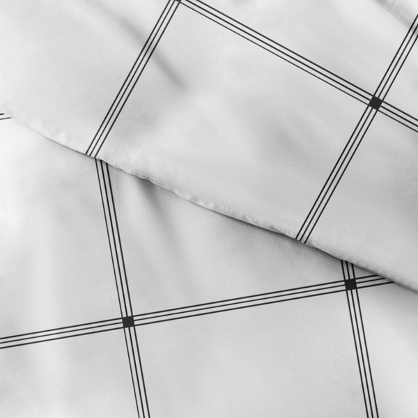 Gray Grid Plaid 2-pc. Micro Twin Duvet Cover Set