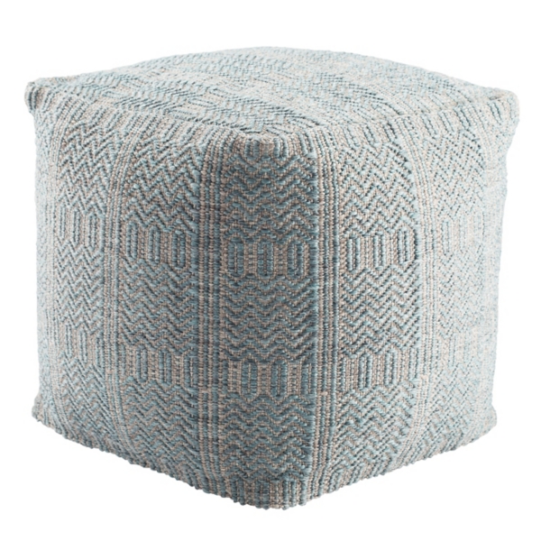 Blue Textured Chevron Cube Pouf Kirklands Home