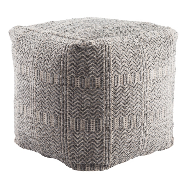 Gray Textured Chevron Outdoor Pouf Kirklands Home