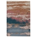 Multicolor Abstract Lines Fringe Area Rug, 5x7