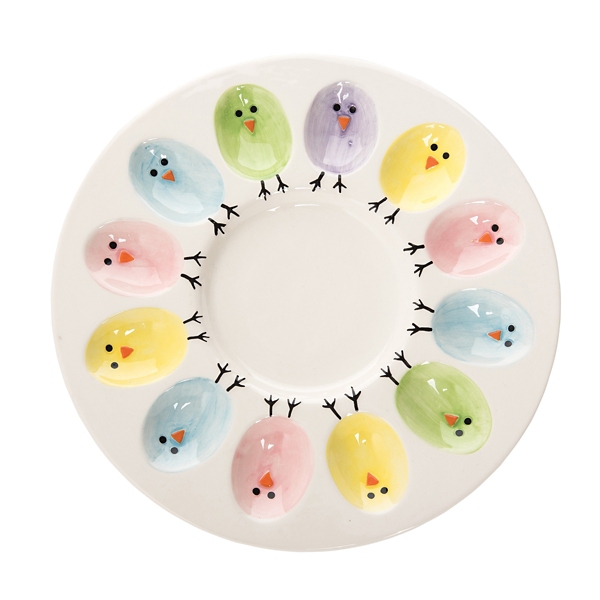 Colorful Easter Chicks Deviled Egg Plate Kirklands Home