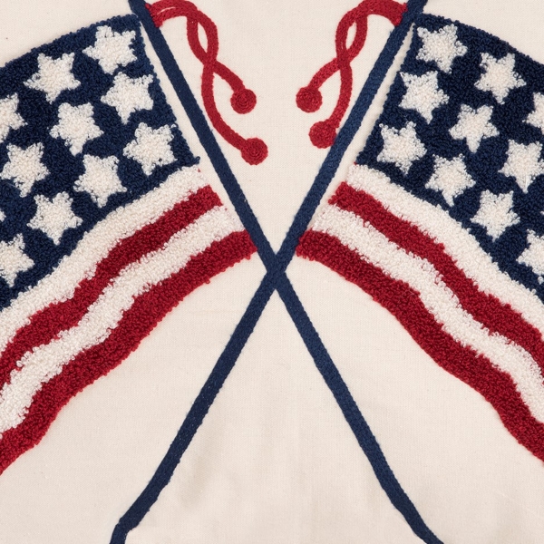 Tufted Double USA Flag Lumbar Pillow