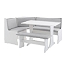 White and Gray Upholstered 3-pc Dining Nook Set