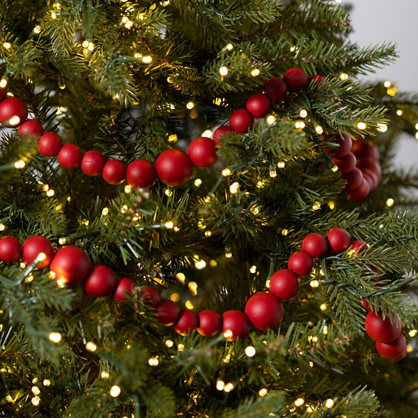 Red Wood Beaded Garland