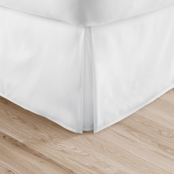 White Pleated Microfiber King Bed Skirt