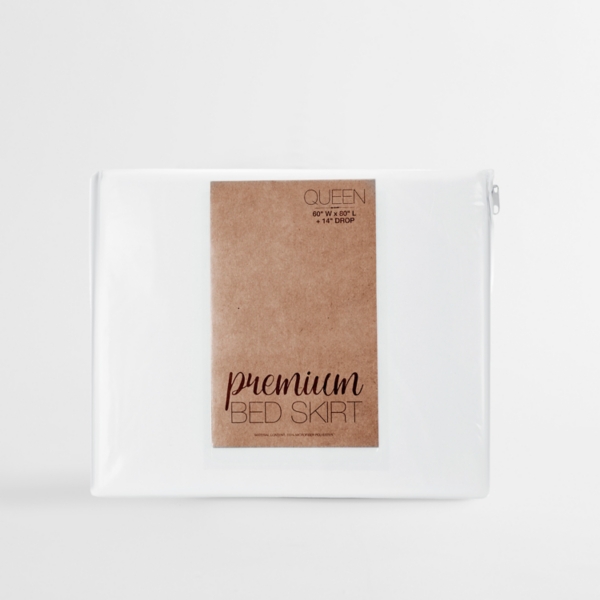 White Pleated Microfiber King Bed Skirt