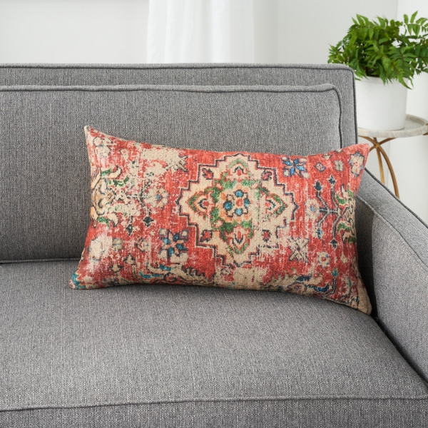 Rust Persian Medallion Lumbar Throw Pillow