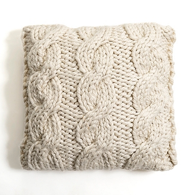 Ivory Chunky Wool Lumbar Pillow