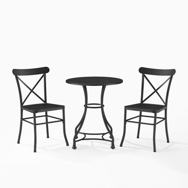 Matte Black Pedestal Base 3pc. Outdoor Bistro Set Kirklands Home