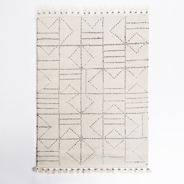 Ivory Geometric Speck Wool Area Rug, 9x12 Kirklands Home