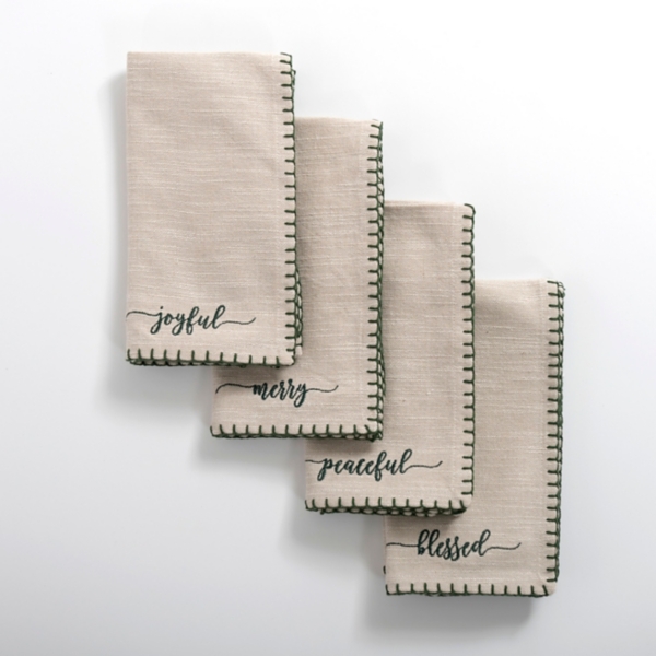 Christmas Napkins set of 4 pcs Linen Napkins Red / Green Custom order –  HempOrganicLife