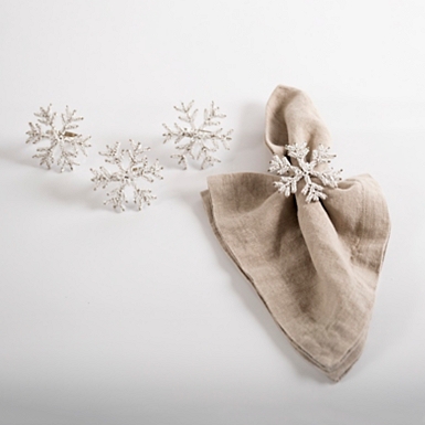 Snowflake Napkin Rings with gift box (set of 4) - Between The Sheets