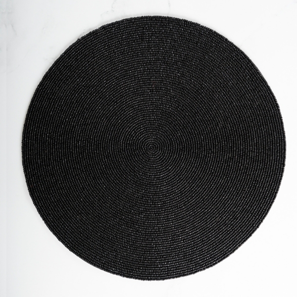 Black Beaded Round Placemat Kirklands Home