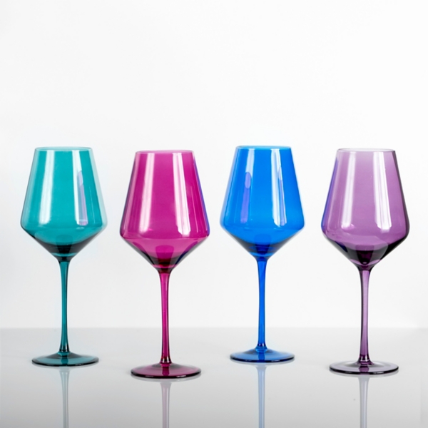 Jewel Tones Goblet Wine Glasses, Set of 4 Kirklands Home