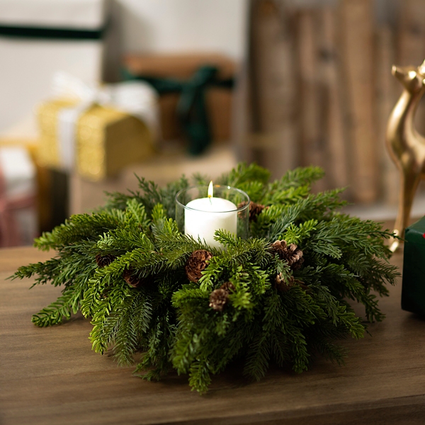 RealTouch Norfolk Pinecone Candle Centerpiece Kirklands Home