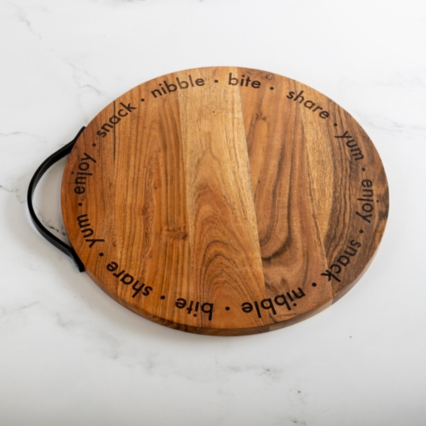 Enjoy Share Yum Round Serving Board Kirklands Home