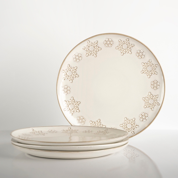 White Snowflake Dinner Plates, Set of 4 Kirklands Home