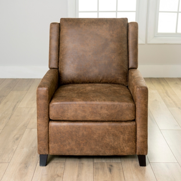 Brentwood Nubuk Faux-Leather Chair Pad 4-Pack, Brown