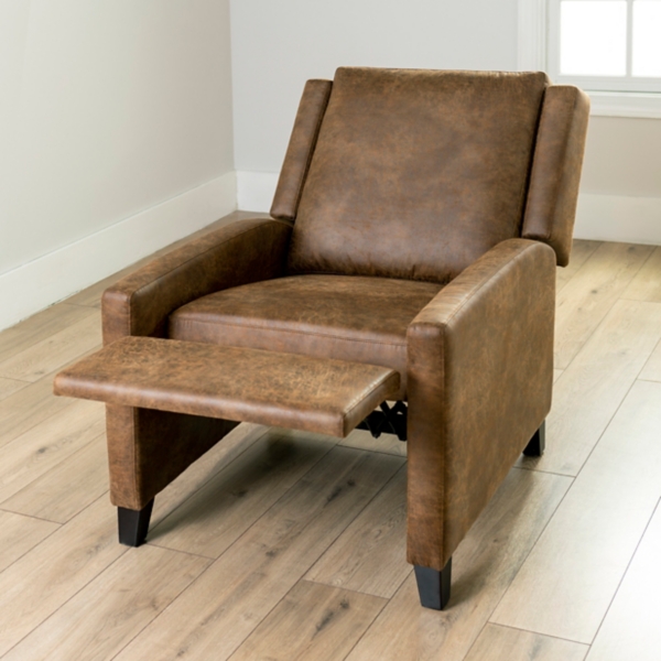 Brown Wyatt Faux Leather Recliner