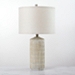 Line Textured Whitewash Table Lamp