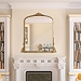 Antique Gold Metal Baroque Arch Wall Mirror
