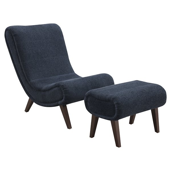 Navy chair best sale with ottoman