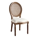 Ivory and Brown Cane Oval Back Dining Chair