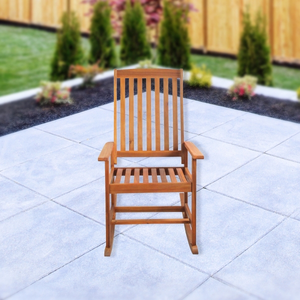 Warm Brown Acacia Wood Rocking Chair