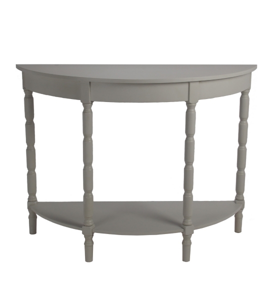 Gray Half Round Wood Console Table